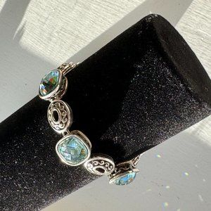 Brighton Silver and Blue Stone Bracelet